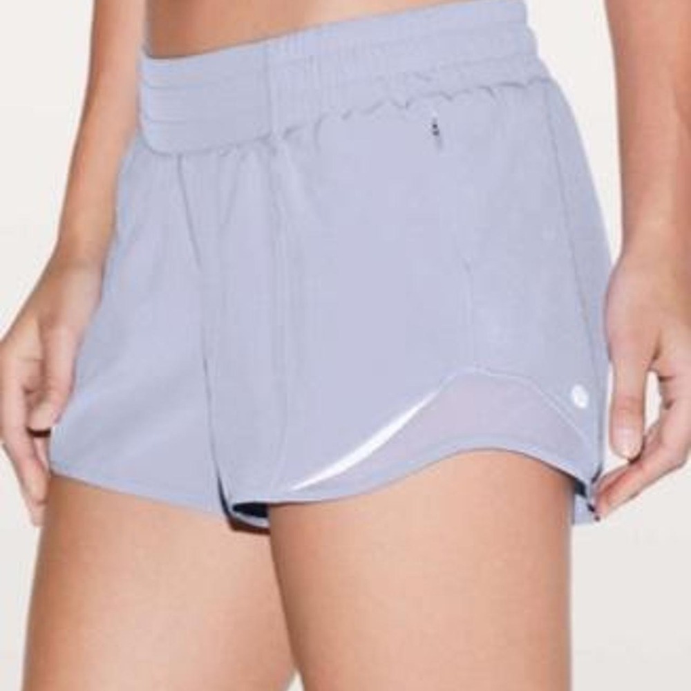 Lululemon Hotty Hot Short II Long 4 Inch Berry Mist Purple Grey Size 4
